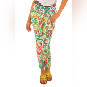 Floral Multi-Color Slim Crop Pants
